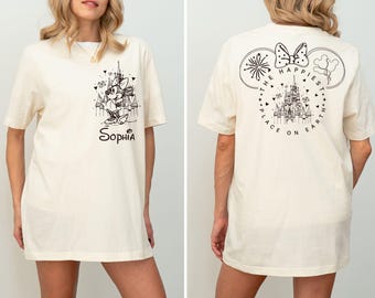 Benutzerdefinierte Minnie Schloss Sweatshirt, der glücklichste Ort auf Erden Sweatshirt, Disneyland Urlaub, Disney Familienausflug, Magic Kingdom, Disneyland