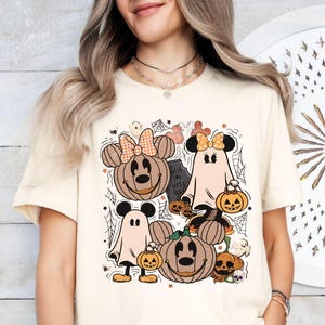 Chemises rétro Mickey Minnie pour couple Halloween, chemise Mickey Ghost, chemise Minnie Ghost, chemise la saison fantasmagorique, cadeau d'Halloween Disney, Disneyland