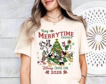Very Merrytime Cruises Disney Weihnachtshemd, Mickey & Friends Santa Familienweihnachtskreuzfahrt, Urlaub Disney Cruise Shirt