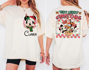 Custom Disney Very Merry Christmas Shirt, Custom Disney Christmas All Characters Shirt, Disney Family Christmas Shirt, Christmas Group Shirt