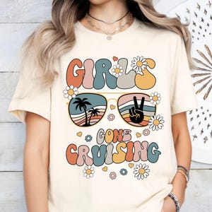 T-shirt Girls Gone Cruising, chemise assortie croisière, tenue de vacances croisière pour filles, t-shirt voyage croisière amis, cadeau voyage croisière filles assorti