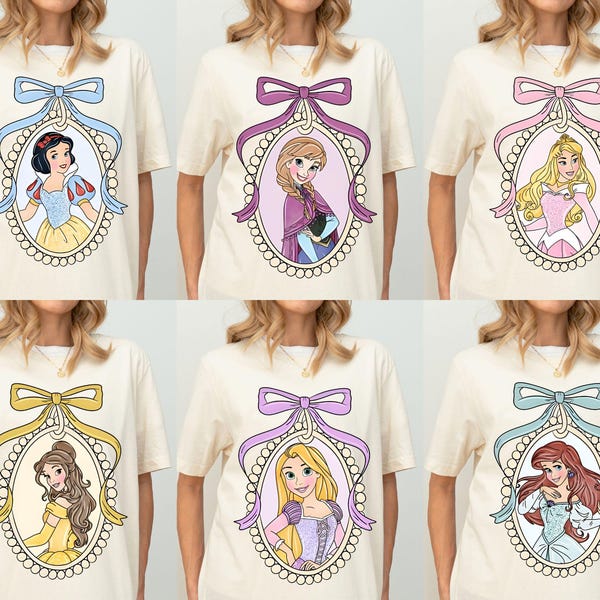 Retro Disney Princess Shirt, Coquette Disney Princess Tee, Disney Girl Trip Tee, Disney Group Shirt, Personalized Disney, Disney Trip Shirt