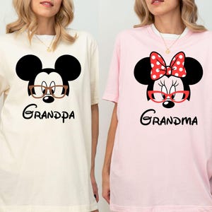 Disney Grandpa and Grandma Shirt, Mickey Grandpa T-Shirt, Minnie Grandma Tee, Grandparents Sweatshirt, Mickey and Minnie Gift, Disney Couple