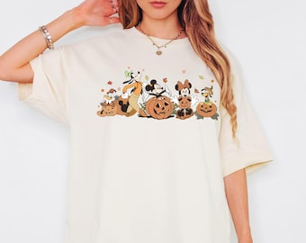 Musse Pigg och vänner hösttröja, Disneyland höstvibbar t-shirt, Disney familj Halloween-resa Magic Kingdom tröja Disney pumpa tröja