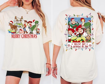 Sudadera de Toy Story con Feliz Navidad, camiseta de Navidad de Disneyland, camiseta navideña "Tienes un amigo en mí", suéter de viaje de Disney con amigos de Toy Story