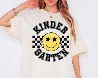 Retro Kindergarten Grade Teacher Shirt, Kinder Grade Tee, First Day of School Matching TShirt, New Teacher Gift,Teacher Squad,Vintage School