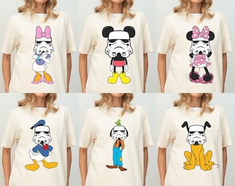 Maglietta vintage Disney Topolino Star Wars, maglietta della famiglia Star Wars, maglietta retrò Disney, Topolino e i suoi amici, maglietta Stormtrooper, maglietta Disney Trip