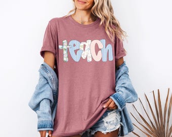 Camiseta floral para profesor, bonito regalo para profesor, camiseta floral de primavera para profesor, regalo para profesor, camiseta de agradecimiento para profesor, regreso a clases.