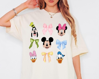 Mickey Friends Baby Tee, Minnie Bow Coquette, Womens Disneyworld T-shirt, Bow Pluto Daisy Donald Shirt, Cute Disney Top Shirts, Disney Gifts
