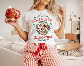 Retro Mickey Very Merry Christmas Party 2025 Shirt, Mickey And Friends Christmas Matching Tee, Disney Family Christmas Shirt, WDW Sweatshirt