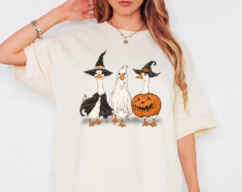 Boo Geist Gans Shirt, Halloween Gans Shirt, Halloween Geschenk für Shirt, nur ein gruseliges Gans Shirt, lustiges Gans Skelett Hexe Kürbis Geist