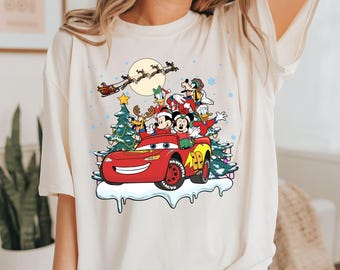 Disney Weihnachten McQueen Kleinkind T-Shirt, Maus und Freunde Weihnachten Shirt, Weihnachtsshirt, Disney Pixar Weihnachten Shirt, Kleinkind Kinder T-Shirt
