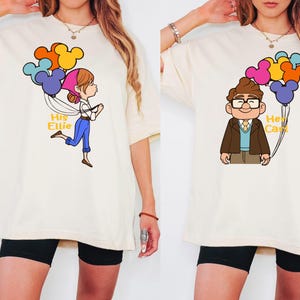 Zijn Carl Her Ellie-shirts, Carl en Ellie-shirts, t-shirt voor koppel omhoog, shirt Disney-cadeau paar cadeau, Disney huwelijksreis-T-shirt, hem en haar, mijnheer en mevrouw