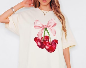 Vintage Cherry Shirt, Cherry Tee, Fruit T-shirt, Summer Shirt, Food Lover Gift, Foodie, Cherry Lover Gift, Retro Cherry Shirt, Cherries Tee