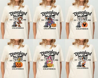 Vintage Disneyland Halloween All Characters Shirts, Mickey And Friends Halloween Shirt, Halloween Party, Disney Family Halloween Shirts