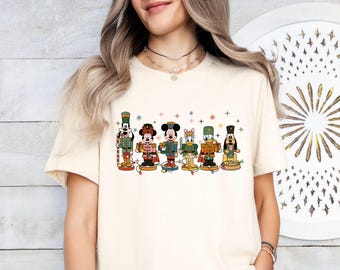 Camiseta do Mickey e seus amigos Quebra-Nozes, camiseta da família de Natal da Disney, traje de Natal, camiseta de viagem de Natal para a Disneylândia, moletom da Disney