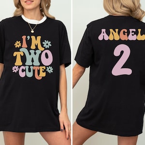 Two Cute Shirt, 2nd Birthday Shirt, Birthday Girl Shirt, 2nd Birthday Outfit, Toddler Birthday Shirt,Retro Groovy Birthday Girl,Two Year Tee