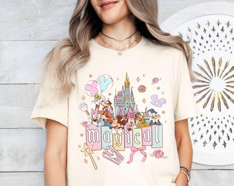 Disney Mickey and Friends-shirt, Disney Magical Pastel Park Snacks-T-shirt, Disneyland Magic-shirt, shirt magisch kasteel 2026, Disney-sweatshirt