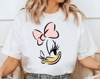 Shirt Daisy Duck Face, T-shirt Disney Daisy Duck, Shirt Daisy Duck meisjes, T-shirt Disney Family Vacation, T-shirt Cute Duck Face, Disney-gezinsreisje