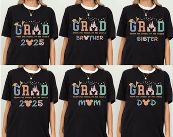 Disney Grad 2025 Shirt, Graduation Castle Family Trip Shirt, Magic Kingdom Graduate Trip Shirt, Class of 2025 Shirt, Mickey Grad Shirt