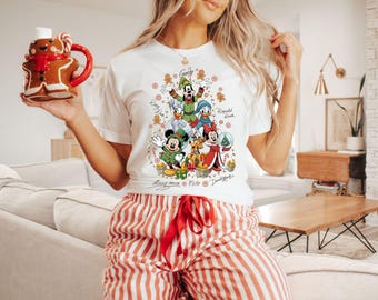 Retro Frohe Weihnachten Micky und Freunde Shirt, Disney Weihnachts-Sweatshirt, Mickey's Merry Christmas Party, Disneyland Weihnachtsshirt