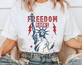 Freiheit für Rocks Shirt, 4. Juli Shirt, Freiheit Shirt, Unabhängigkeitstag Geschenk, Vaterländisches Shirt, Vaterländische Familien-T-Shirts, Gedenktag Geschenk