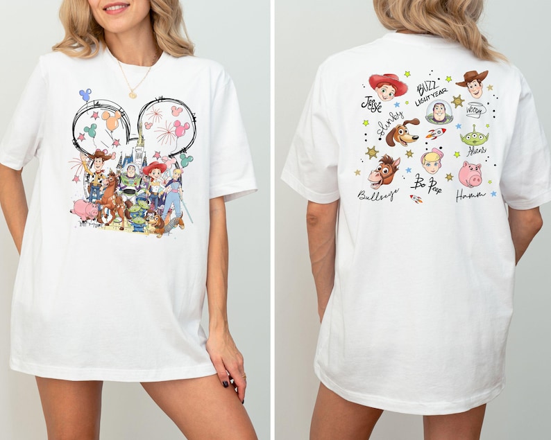 T-shirt Toy Story-familie, shirt Toy Story-personages, Disneyland-shirt, Disney Toy Story-sweatshirt afbeelding 3