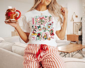 Retro Disney Santa Mickey and Friends Shirt, Mickey's Very Merry Christmas Party Shirt, Disneyland Family Matching Trip Shirt