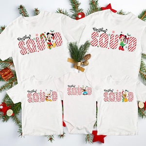 2025 Christmas Squad shirts, Disney Family Christmas Shirts , Mickey&#39;s Very Merry Christmas Party, Custom Disney Characters Christmas tees