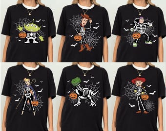 Toy Story Skelett Halloween Shirt, Disney Halloween Shirt, gruselige Staffel Disney Halloween Shirt, Woody Buzz Lightjahre Jessie Halloween Shirt, Halloween Familien Shirt