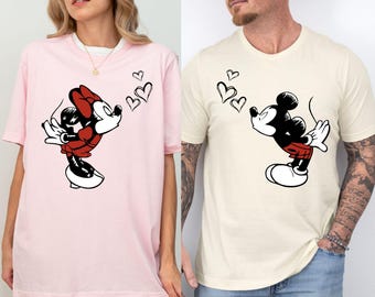 Custom Lover Mickey and Minnie Sweatshirt, Disney Couple Disney Matching Shirt, Valentine Gift Hoodie, Disney Lover Valentines Day Shirt