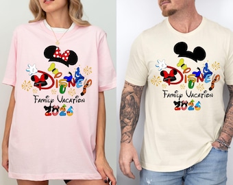 Disney Family Vacation 2026 Shirt, Disney Trip 2026 Shirt, Disney Mickey Minnie Tee, Disney Family Matching Tee,Disney World Family 2026 Tee