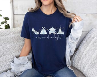 Chemise Meet me at Midnight, T-shirt inspiré de Cendrillon, voyage entre filles Disney 2025, chemise Cendrillon Disney, cadeau de fête de princesse, enfant en bas âge Disney