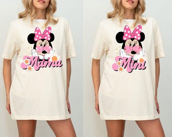 Disney Minnie Mama Mini Sweatshirt, Disney Mama und Mini Shirt, Disney Familie Passendes T-Shirt, Mini Maus Mama T-Shirt, Erstes Muttertags Shirt