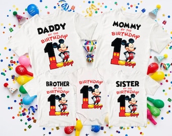 1st Birthday Mickey Shirt, Mickey Birthday Family Tees, Mommy of the Birthday Boy Mickey Mouse, Disney Birthday Gift, Family Disney Matching