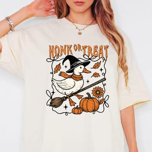 Halloween Goose Shirt, Silly Goose Sweatshirt, Halloween Shirt, Honk or Treat Tee, Funny Halloween Shirt, Spooky Vibes Shirt, Halloween Gift