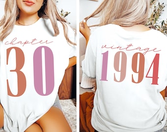 Classic 1994 Shirts For Women, Vintage 30th Birthday Year Number TShirt For Him, 30th Milestone Best Friend Bday Gift For Her, 30 Bday Shirt