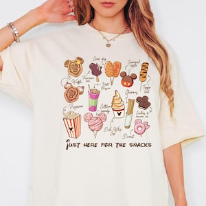 Just Here For The Snacks Shirt, Mickey And Friends T-Shirt, Disney Snacks Sweater, WDW Family Trip Tee, Disney Food Shirt, Disney Vacay Mode