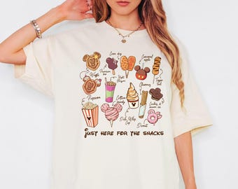 Just Here For The Snacks Shirt, Mickey And Friends T-Shirt, Disney Snacks Sweater, WDW Family Trip Tee, Disney Food Shirt, Disney Vacay Mode