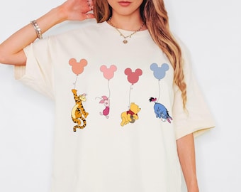 Winnie The Pooh Mickey Balloon Shirt, Vintage Pooh Bear Shirt, Disney Family Trip Shirt, Disneyworld Shirt,The Pooh Shirt,Valentines Day Tee
