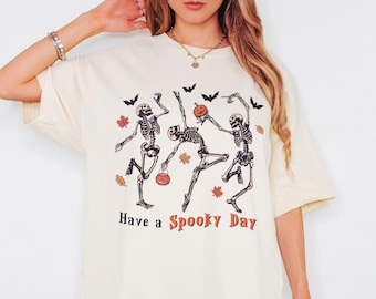 Dancing Skeleton Shirt, Halloween Shirt, Halloween Costume, Pumpkin Shirt, Retro Halloween Shirt,Halloween Gift,Funny Skeleton Shirt,Mom Tee