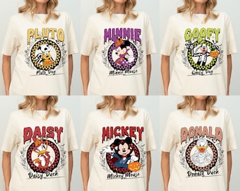 Disney Characters Checkered Halloween Shirt, Mickey and Friends Halloween Shirt, Mickey's Not So Scary Halloween Party, Disney Halloween Tee