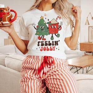 Retro Christmas Shirt, Feeling Jolly Christmas Shirt, Vintage Christmas Shirt, Retro Holiday Shirt, Cute Funny Christmas Shirt, Santa TShirt