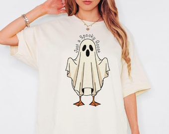 Halloween Goose Shirt, Just a Spooky Goose T-shirt, Funny Halloween Shirt, Spooky Season Shirt, Spooky Goosey Shirt, Funny Goose Shirt