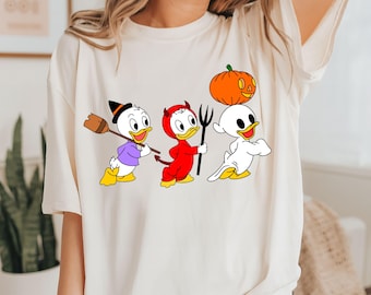 Halloween Sweatshirt, Retro Halloween Disney Ducks Shirt, Halloween Cartoon Sweatshirt, Spooky Season Shirt, Duck Sweater, Halloween Shirt
