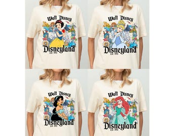 Retro Disney Princess Shirt, Watercolor Princess Shirt, Disney Trip T-Shirt, Disney Princess  Snow White Aurora Jasmine Cinderella Gift