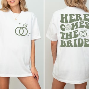 Custom Retro Bachelorette Party Shirts Here Comes the Bride Matching Bridal Shower Gift for Bride To Be Bridesmaid Bride Squad, Bride Gift