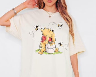 Pooh Bear T-Shirt, Winnie The Pooh Shirt, Disney Trip Shirt, Pooh Bear Sweatshirt, Eating Honey Shirts, Disneyland Shirt, Disney Kids Shirt