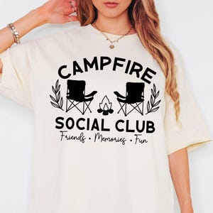 Trendy Campfire Social Club Shirt, Personalized Camping Shirt For Camp Counselors, Summer Camp Gift For Family Friends, Camping Lover Shirt