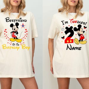 Disney 2e verjaardag T-shirt, I'm Twodles verjaardag T-shirt, shirt tweede verjaardag Mickey, Minnie verjaardag meisje top, verjaardagscadeau, peuter verjaardag